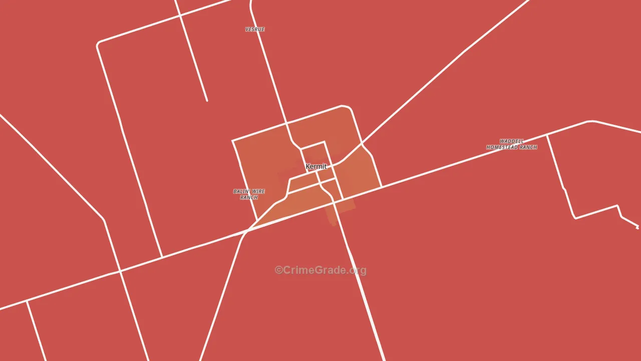 Kermit, TX Map of Murder Rates