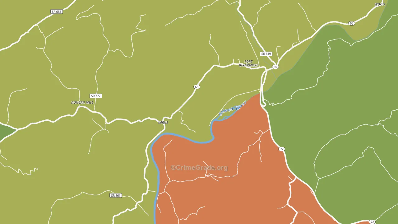 Kerns, VA Map of Murder Rates