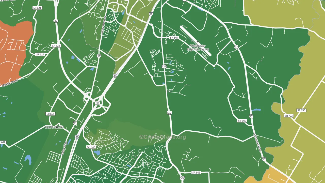 Kernstown, VA Map of Murder Rates