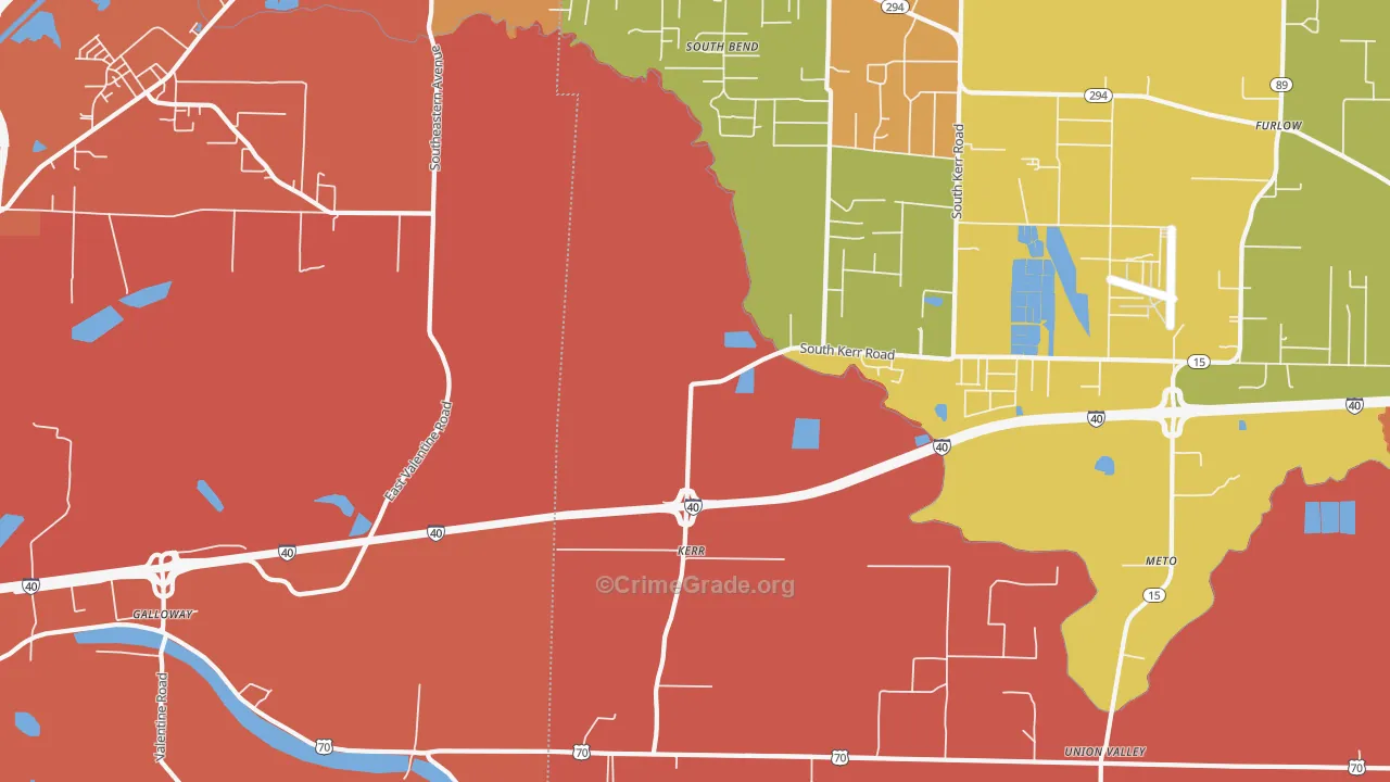 Kerr, AR Map of Murder Rates
