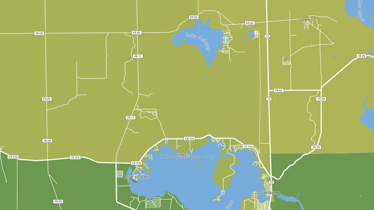 Kerr City, FL Map of Murder Rates