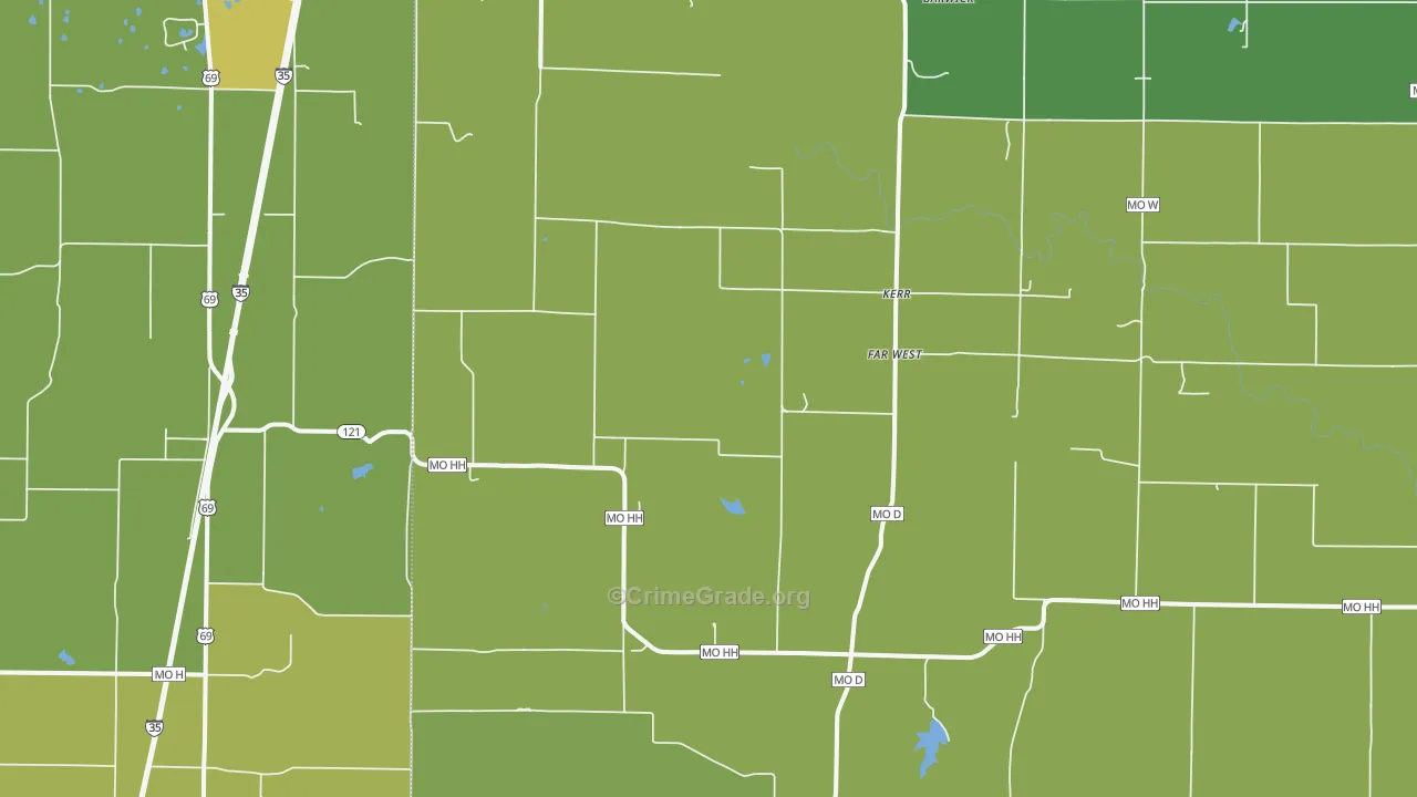 Kerr, MO Map of Murder Rates