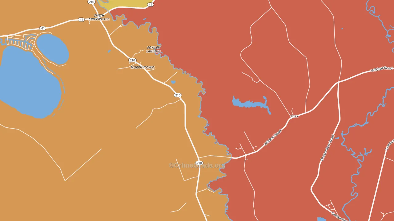 Kerr, NC Map of Murder Rates