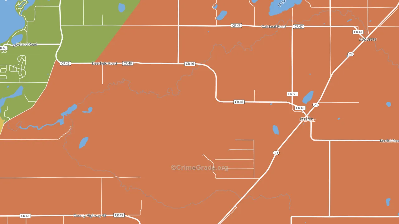 Kerrick, MN Map of Murder Rates