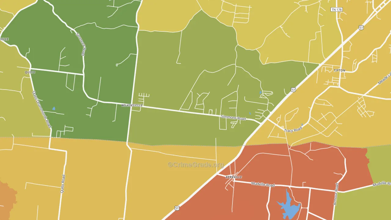Kerrville, TN Map of Murder Rates