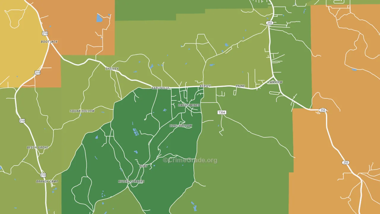 Kersey, PA Map of Murder Rates