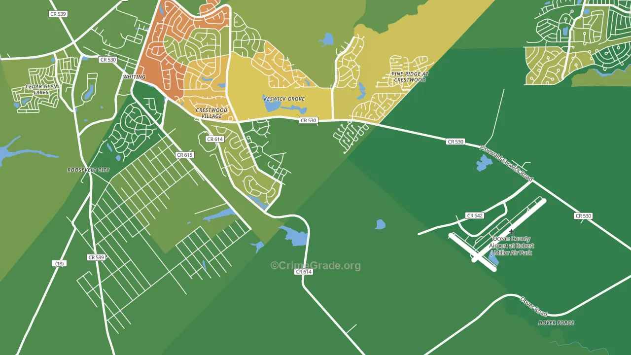 Keswick Grove, NJ Map of Murder Rates