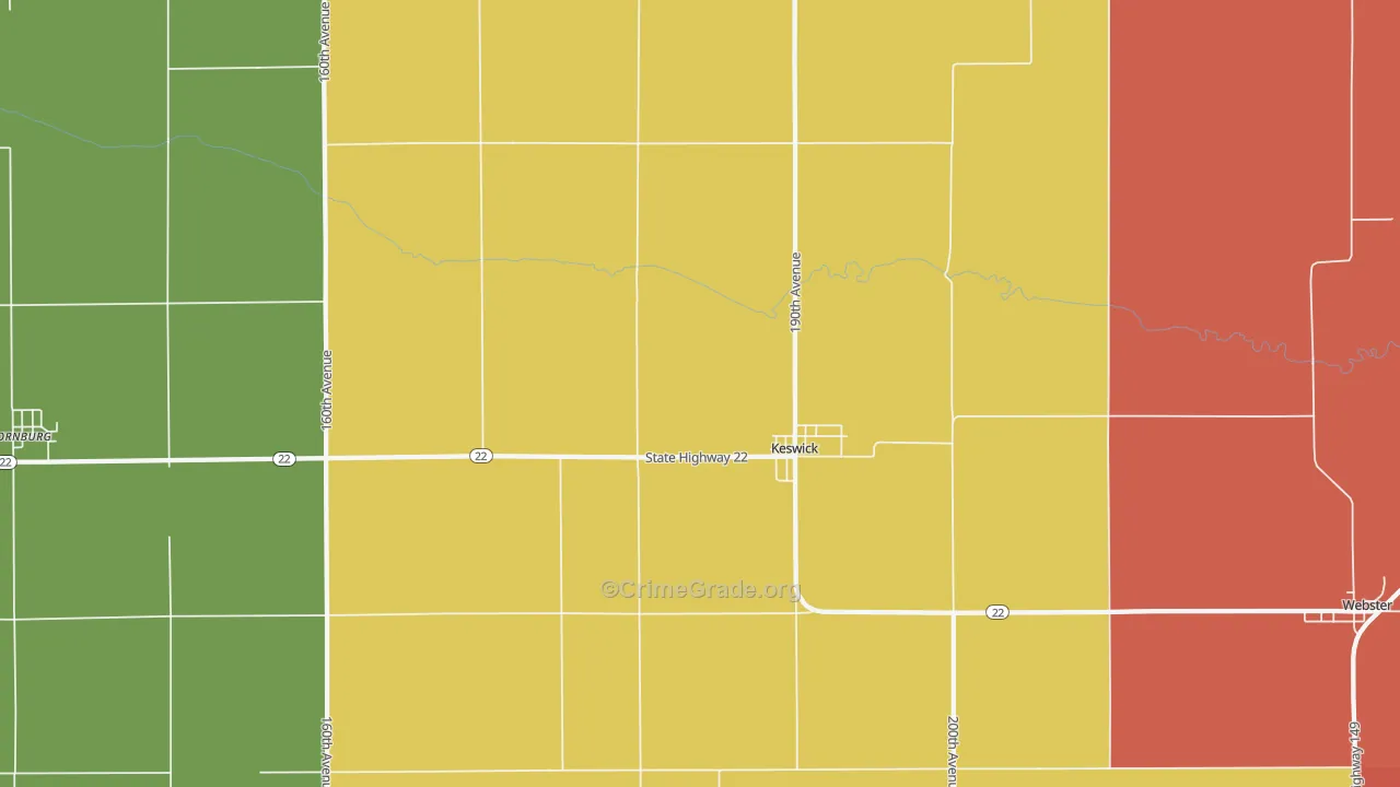 Keswick, IA Map of Murder Rates