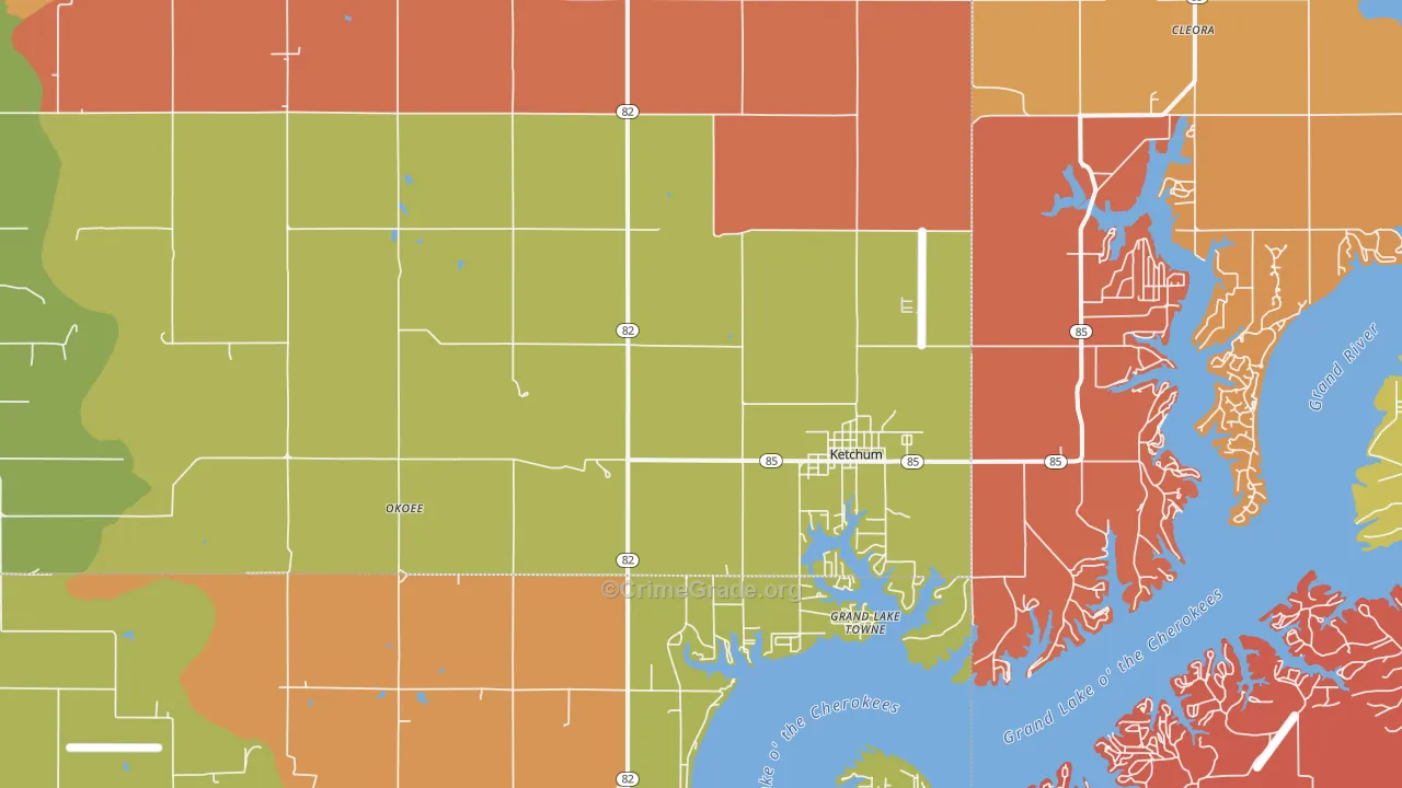 Ketchum, OK Map of Murder Rates