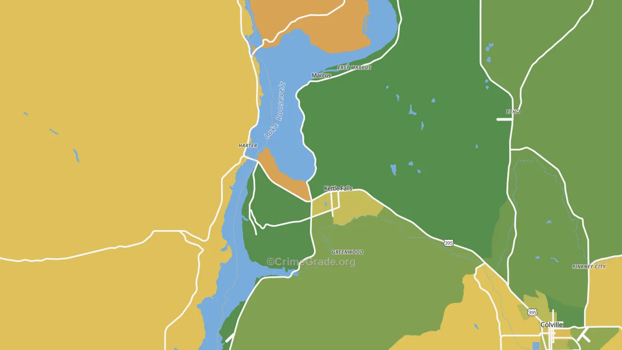Kettle Falls, WA Map of Murder Rates