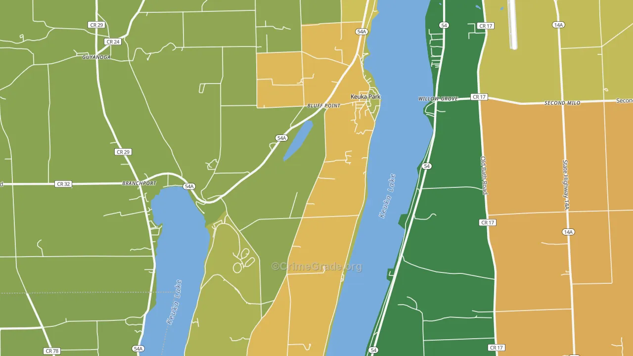 Keuka Park, NY Map of Murder Rates