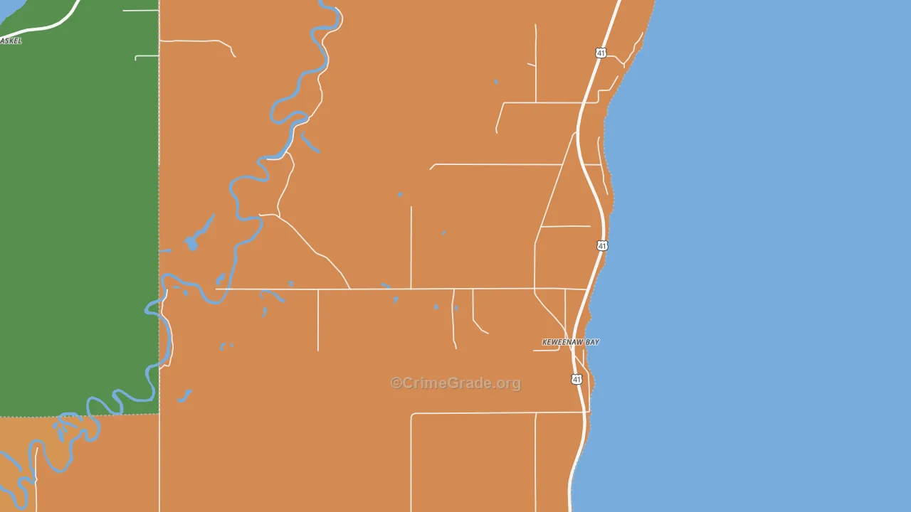 Keweenaw Bay, MI Map of Murder Rates