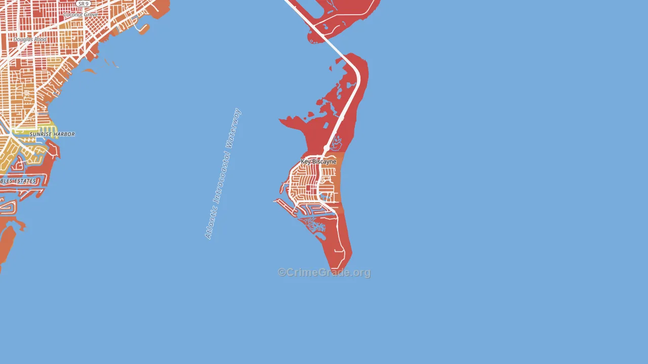 Key Biscayne, FL Map of Murder Rates