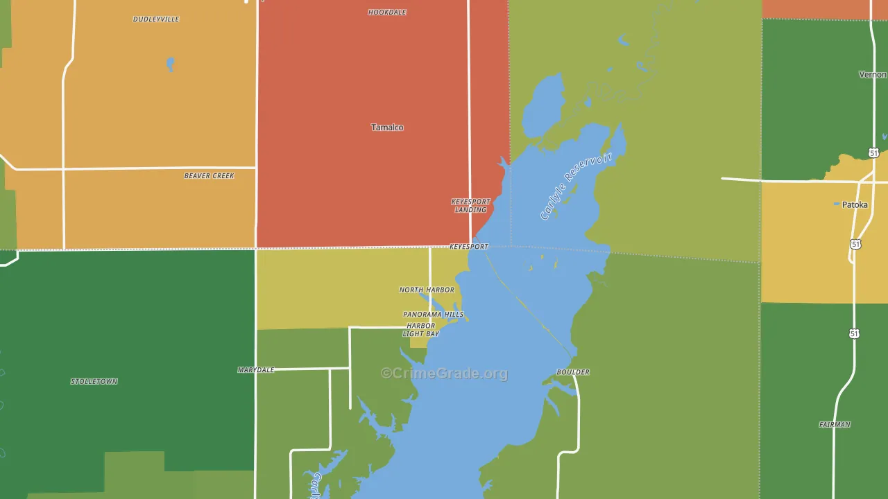 Keyesport, IL Map of Murder Rates