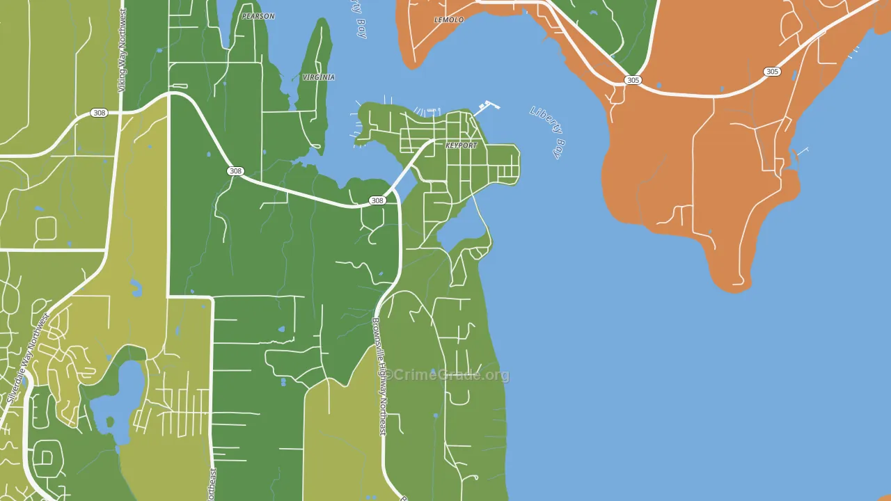 Keyport, WA Map of Murder Rates