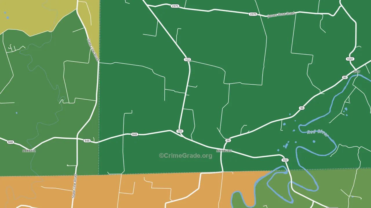 Keysburg, KY Map of Murder Rates