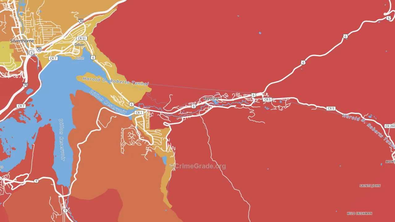 Keystone, CO Map of Murder Rates