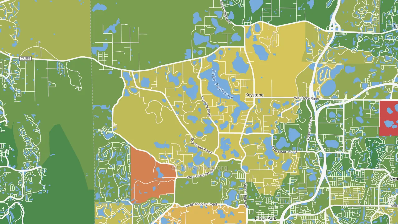 Keystone, FL Map of Murder Rates
