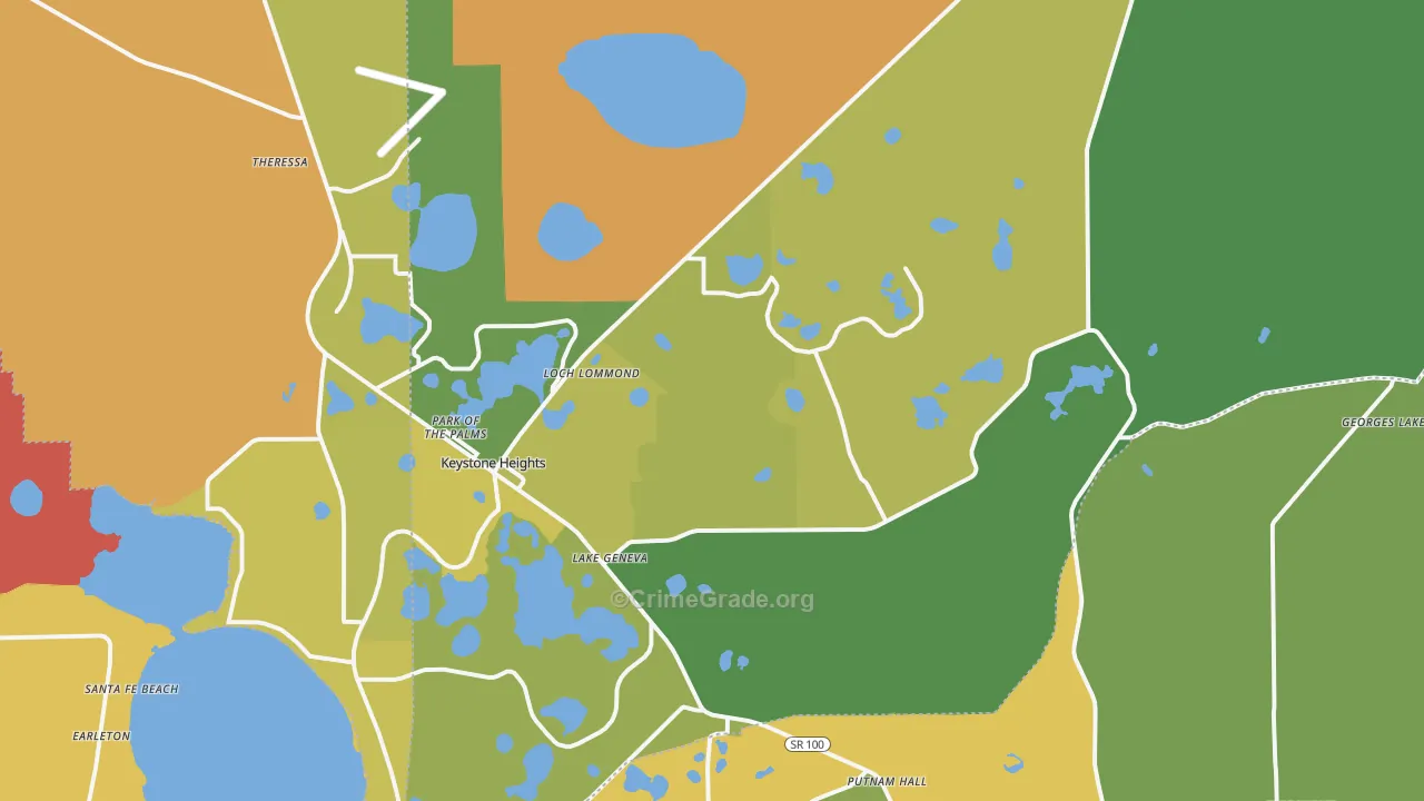 Keystone Heights, FL Map of Murder Rates