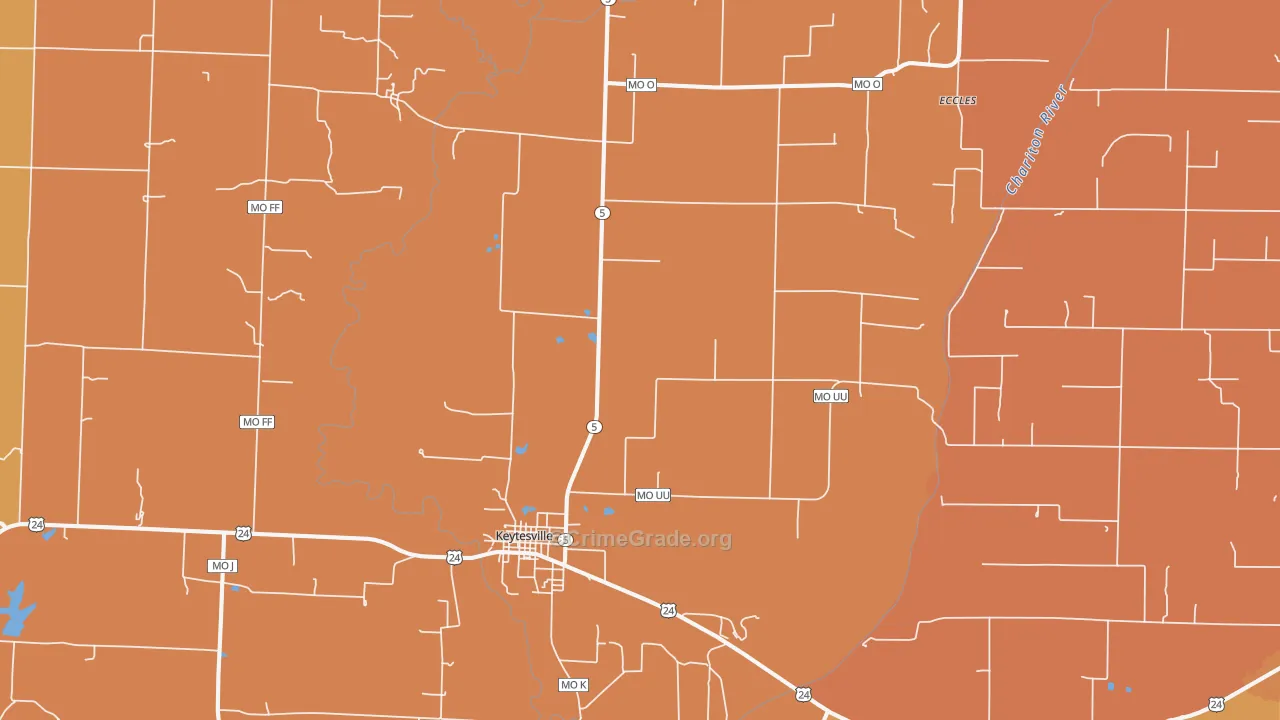 Keytesville, MO Map of Murder Rates