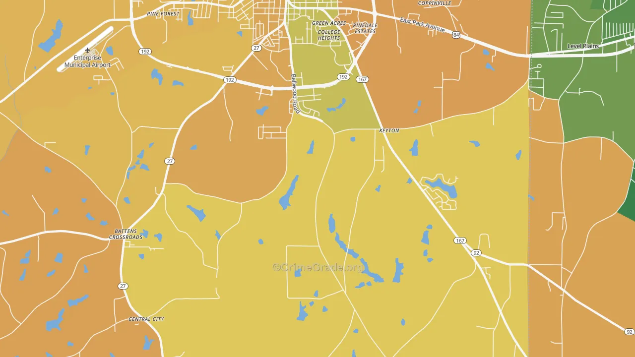 Keyton, AL Map of Murder Rates