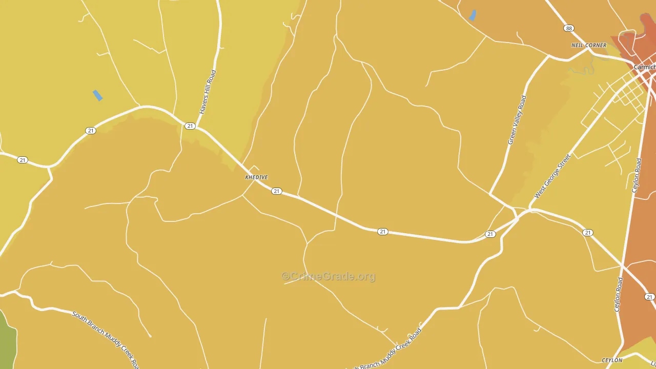 Khedive, PA Map of Murder Rates