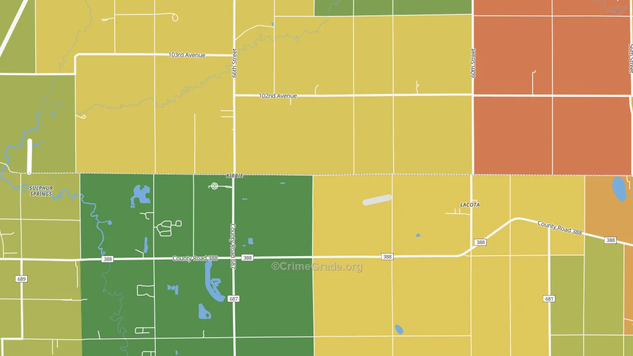 Kibbie, MI Map of Murder Rates