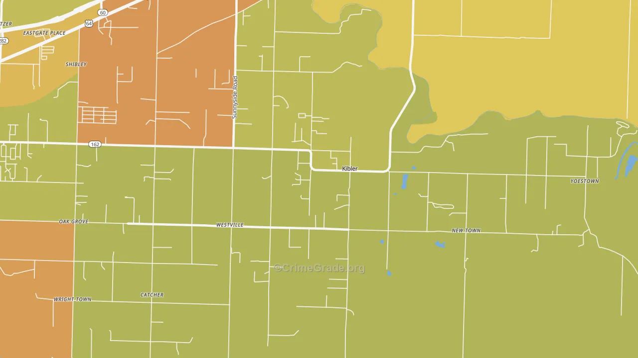 Kibler, AR Map of Murder Rates