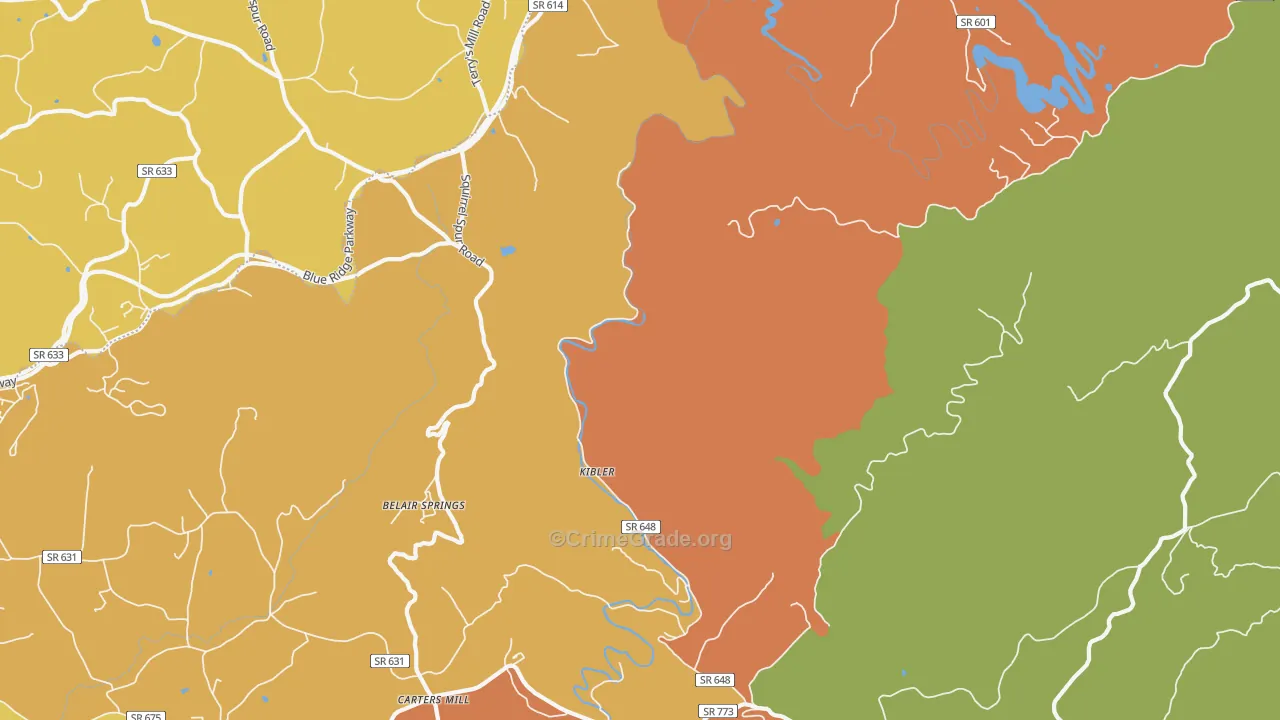 Kibler, VA Map of Murder Rates