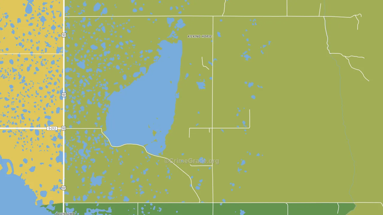 Kicking Horse, MT Map of Murder Rates