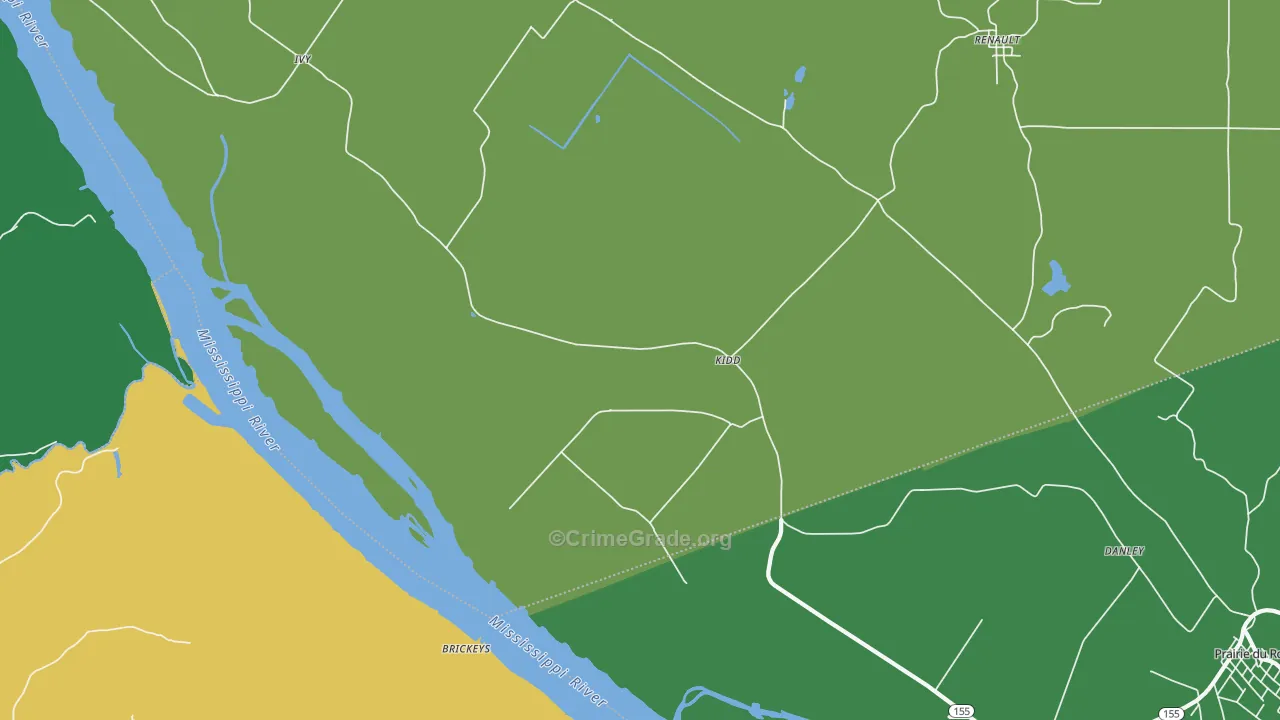 Kidd, IL Map of Murder Rates