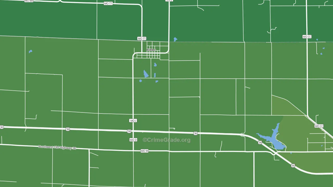 Kidder, MO Map of Murder Rates
