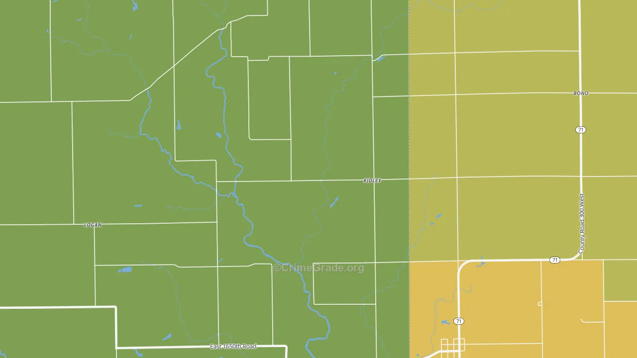 Kidley, IL Map of Murder Rates