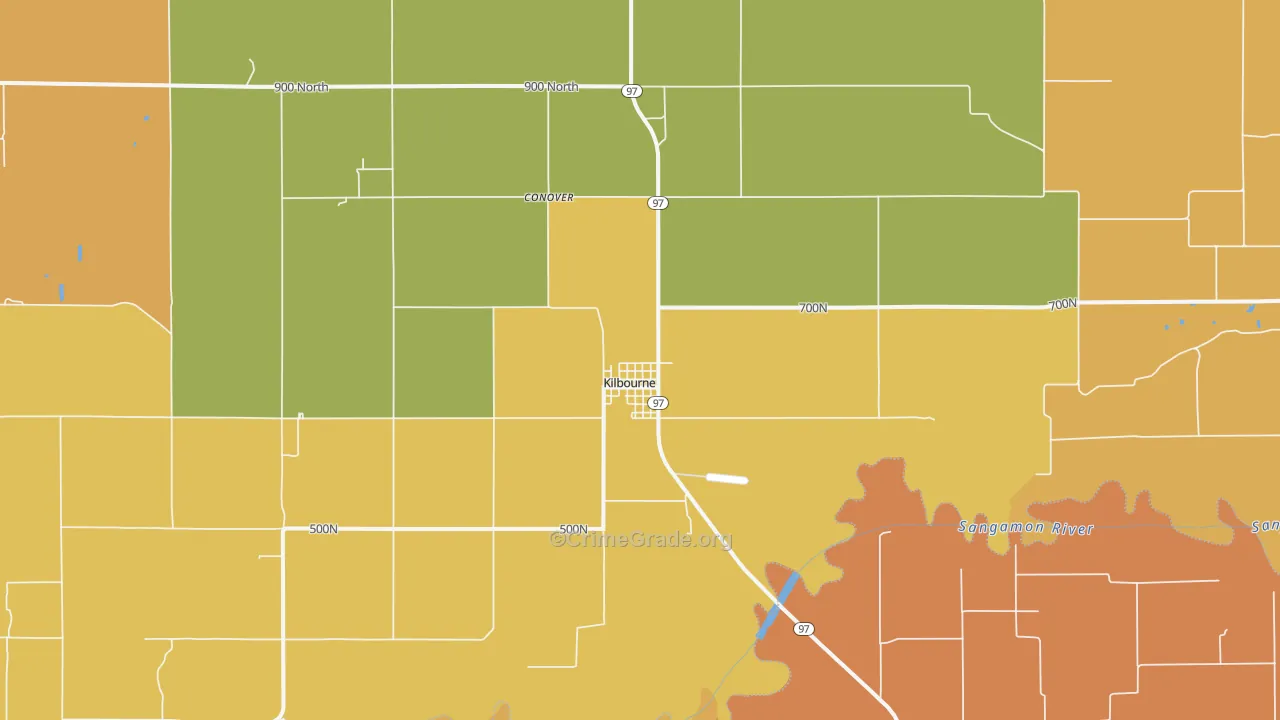 Kilbourne, IL Map of Murder Rates