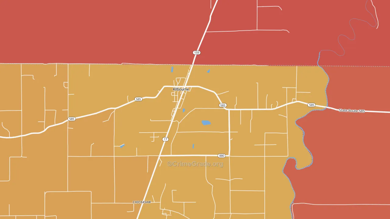 Kilbourne, LA Map of Murder Rates