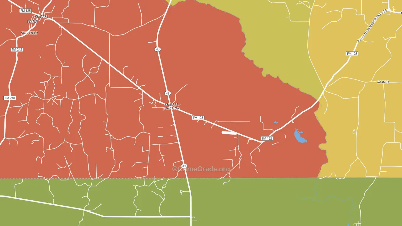 Kildare Junction, TX Map of Murder Rates