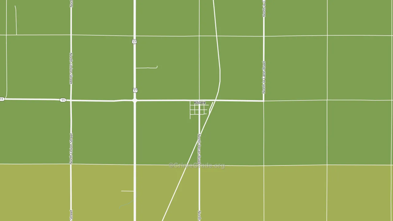 Kildare, OK Map of Murder Rates