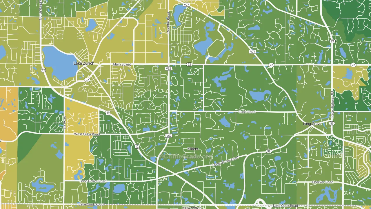 Kildeer, IL Map of Murder Rates