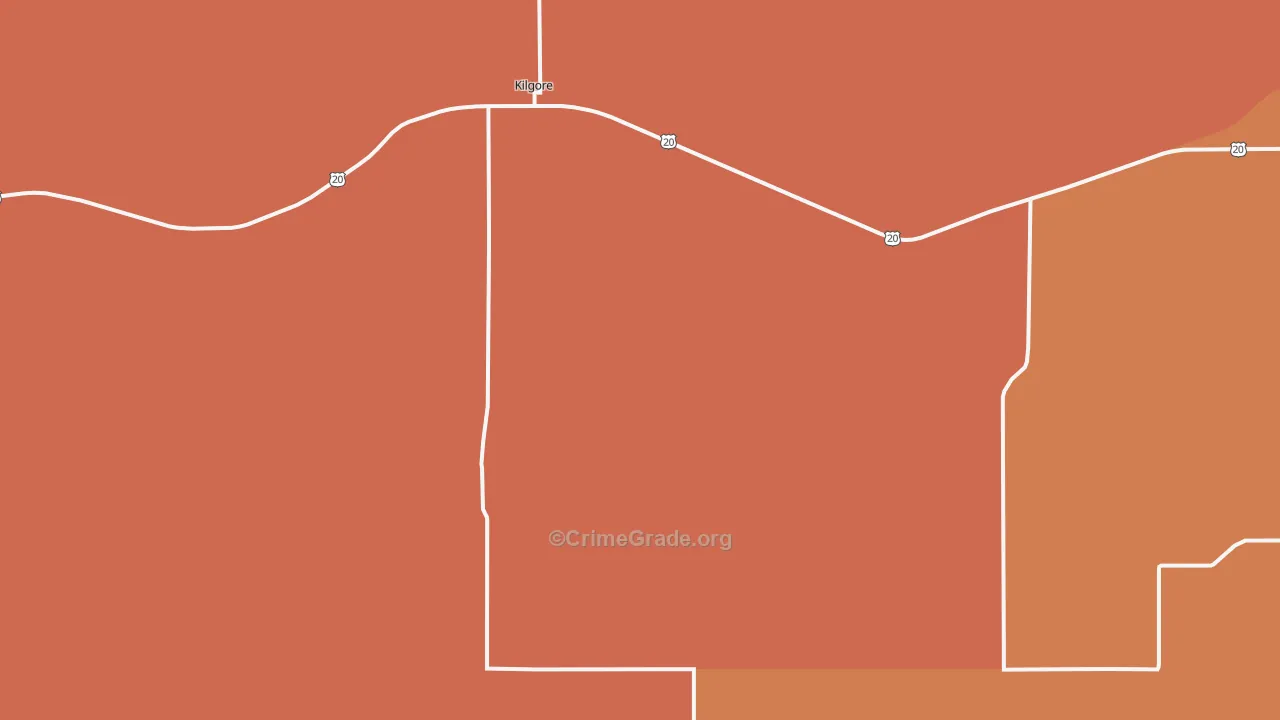Kilgore, NE Map of Murder Rates