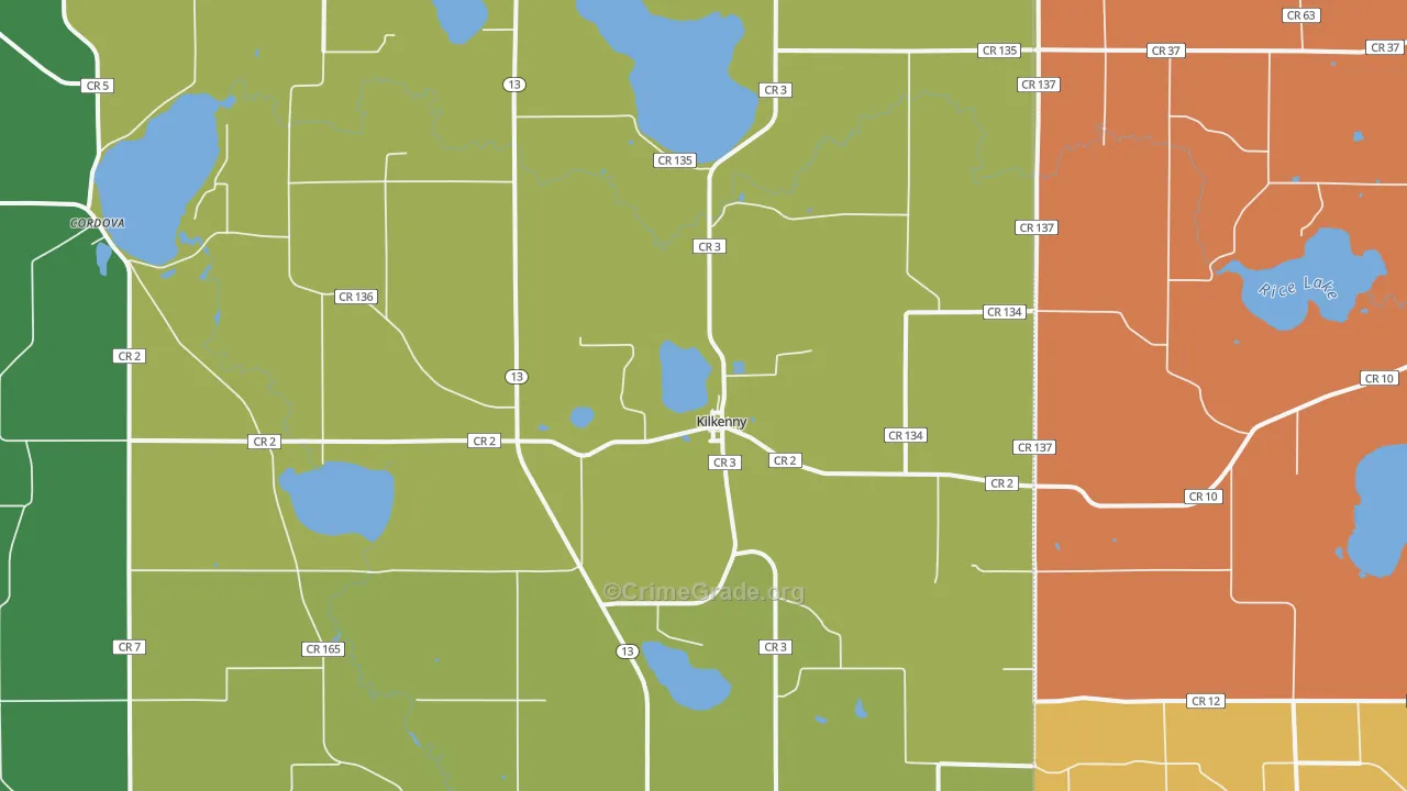 Kilkenny, MN Map of Murder Rates
