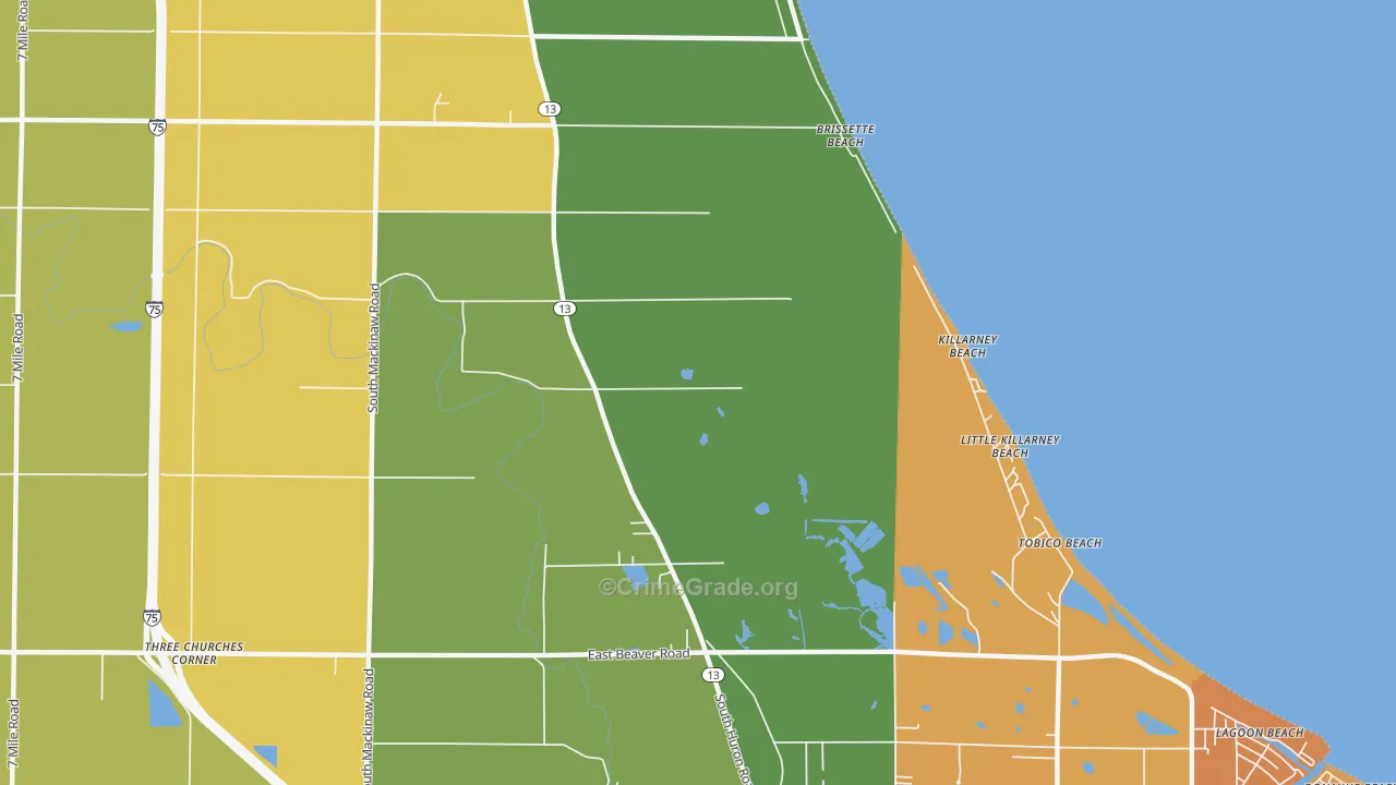 Killarney Beach, MI Map of Murder Rates