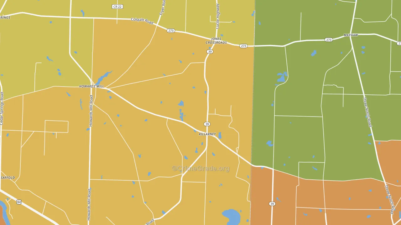 Killarney, GA Map of Murder Rates