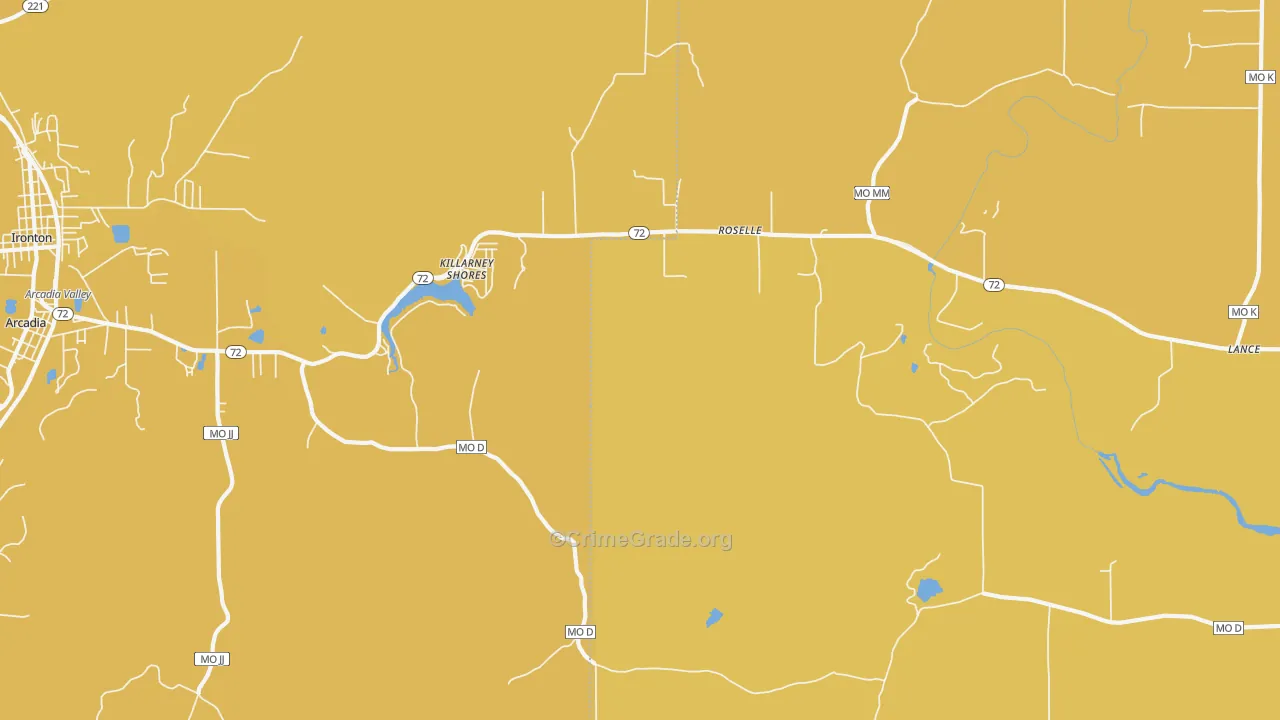 Killarney Shores, MO Map of Murder Rates