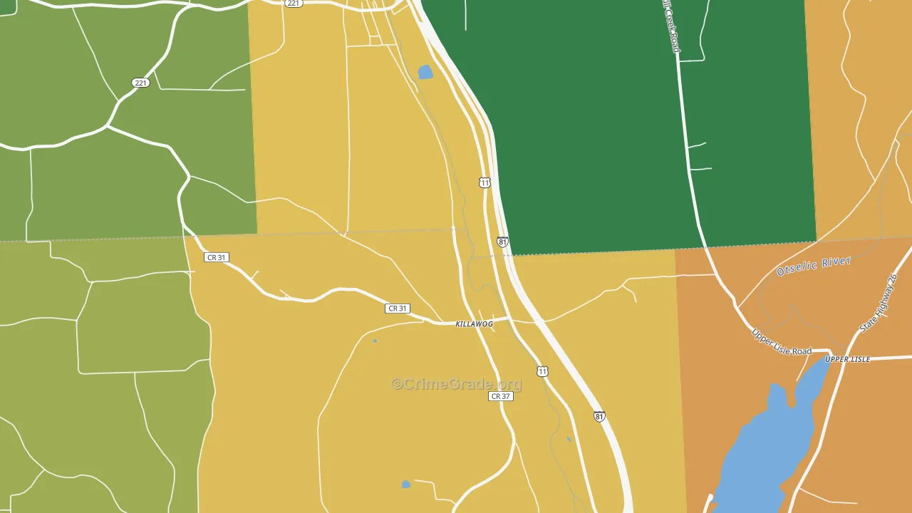 Killawog, NY Map of Murder Rates