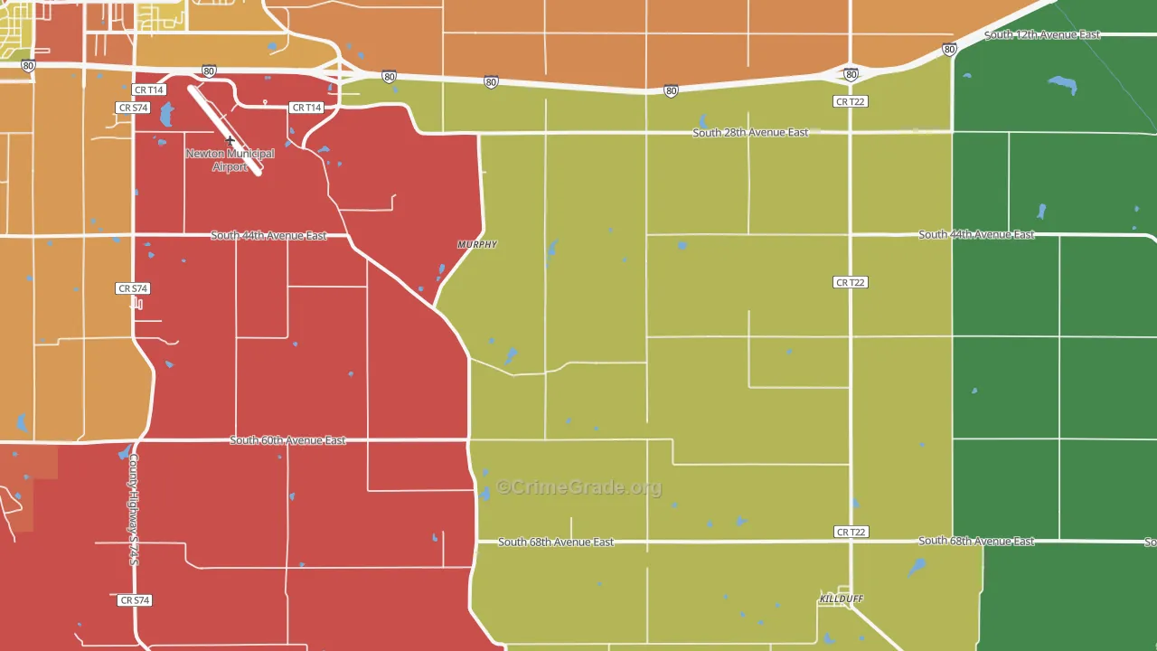 Killduff, IA Map of Murder Rates