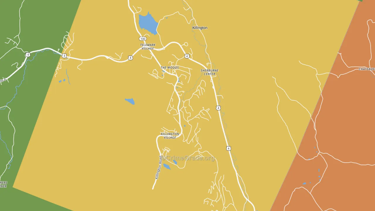 Killington, VT Map of Murder Rates