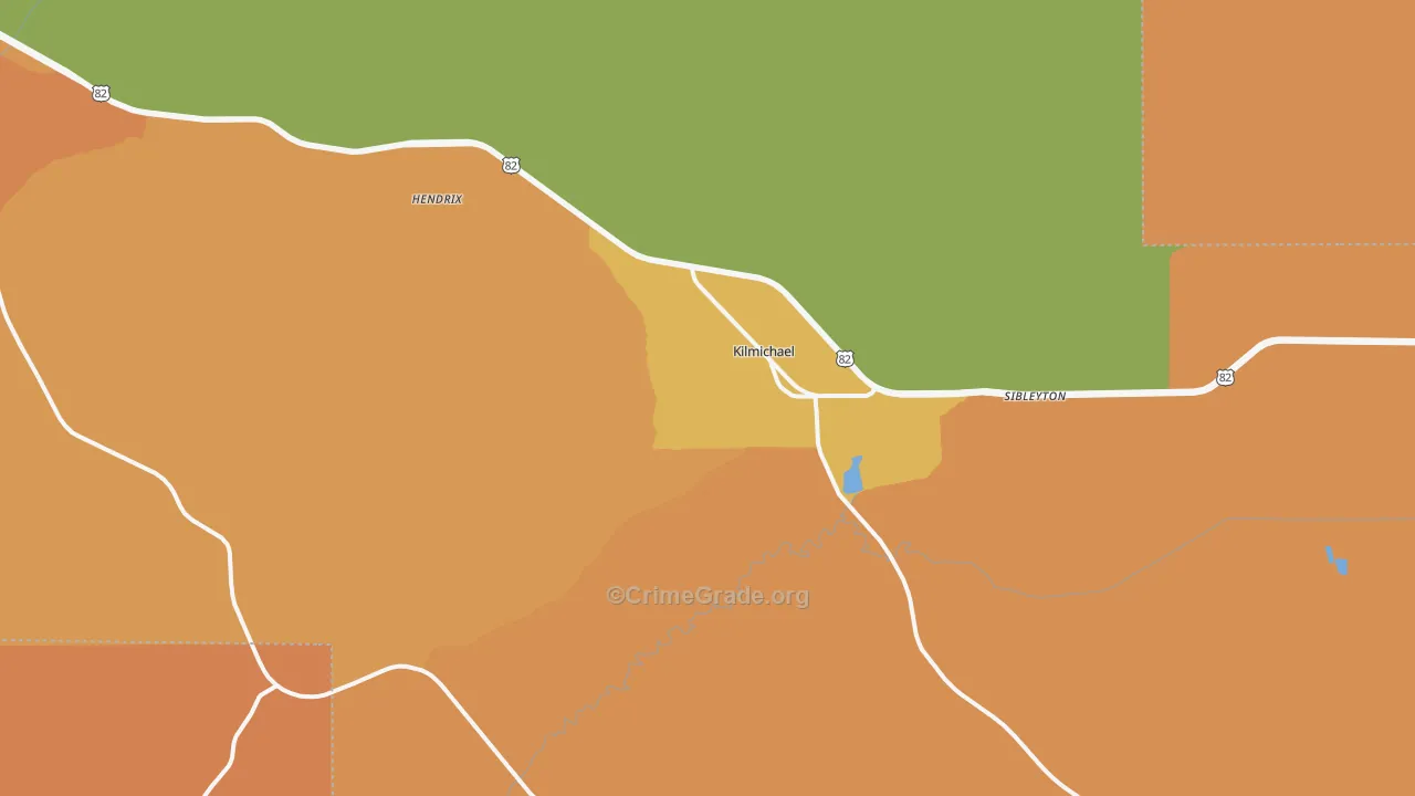 Kilmichael, MS Map of Murder Rates