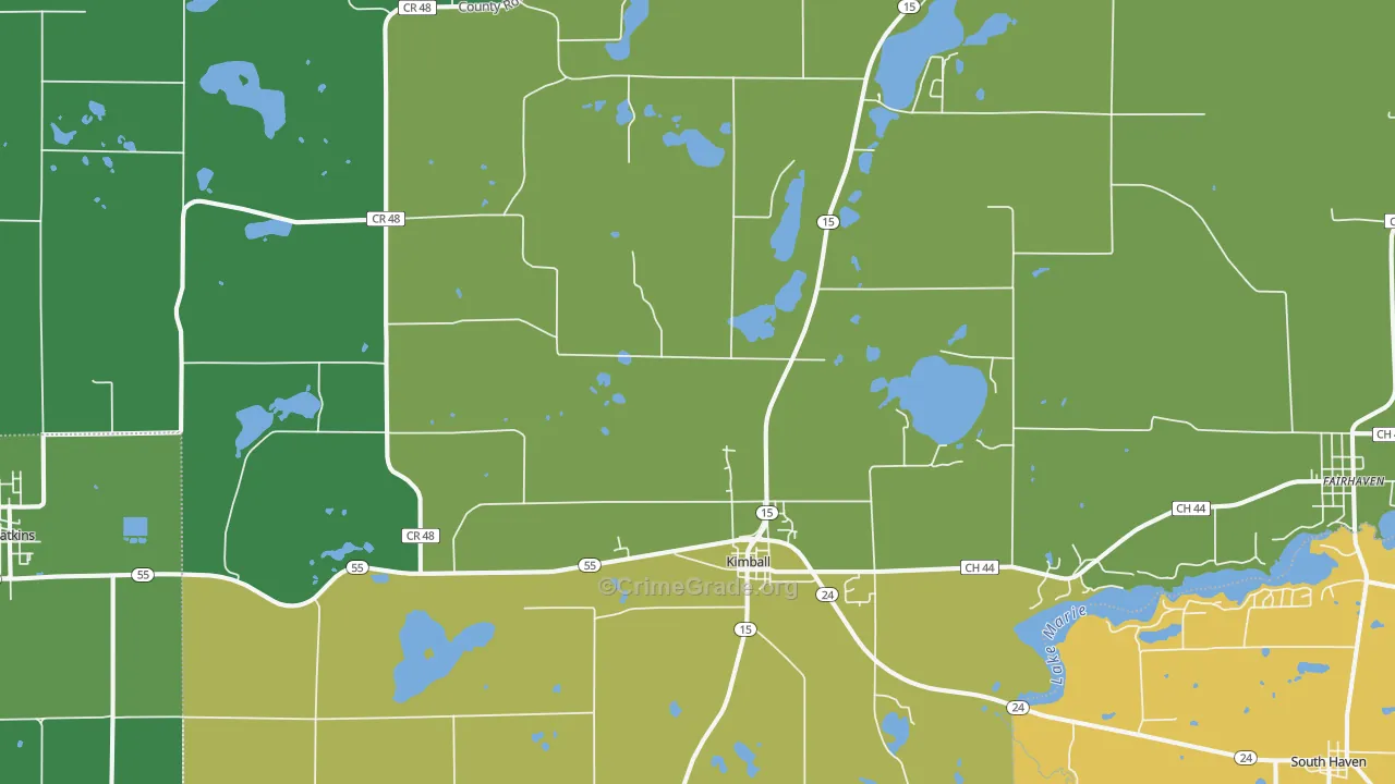 Kimball, MN Map of Murder Rates