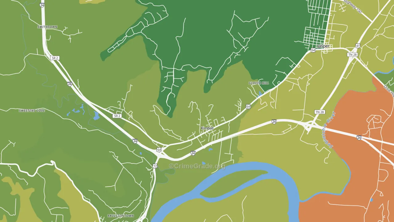 Kimball, TN Map of Murder Rates