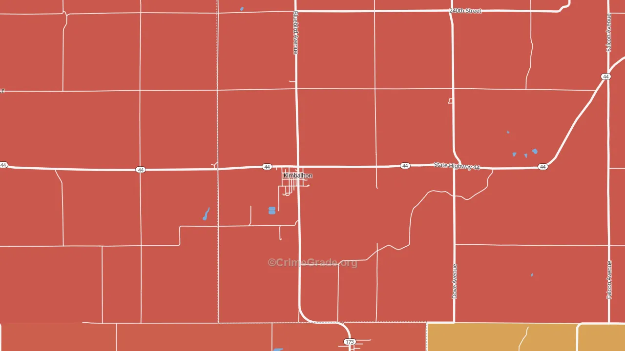 Kimballton, IA Map of Murder Rates